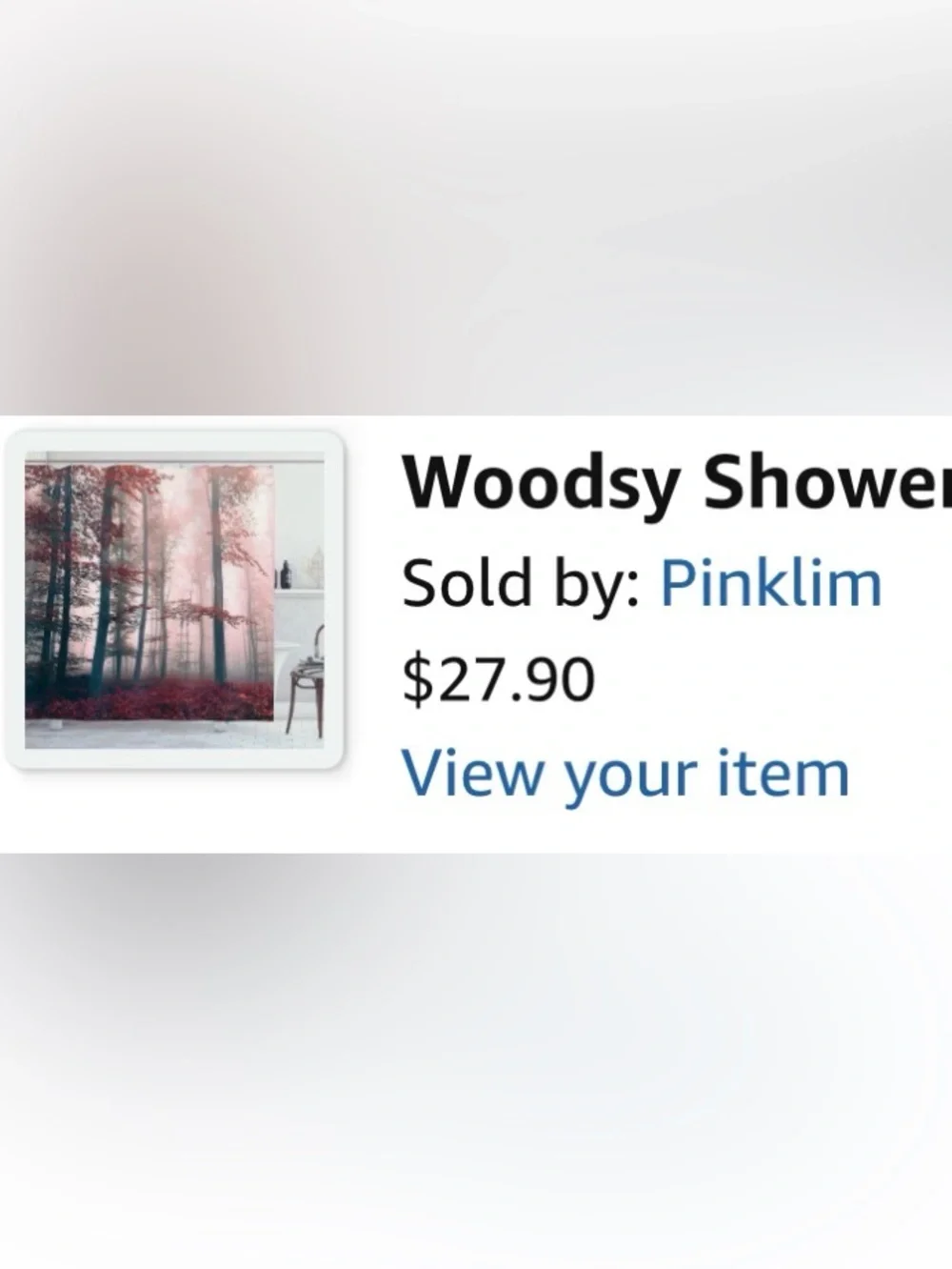 Shower curtain red Mystic forest woods nature polyester NEW NWOT